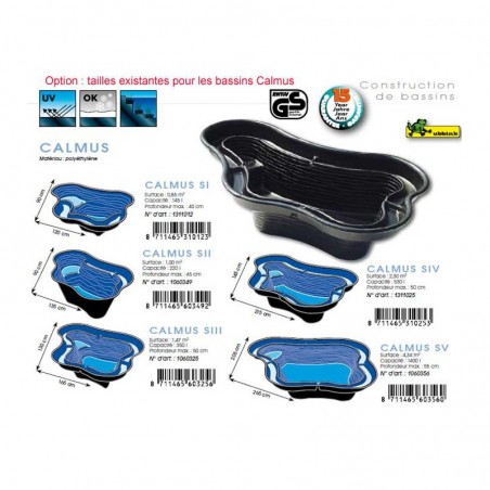 Bazin prefabricat de plastic CALMUS SI 145 L