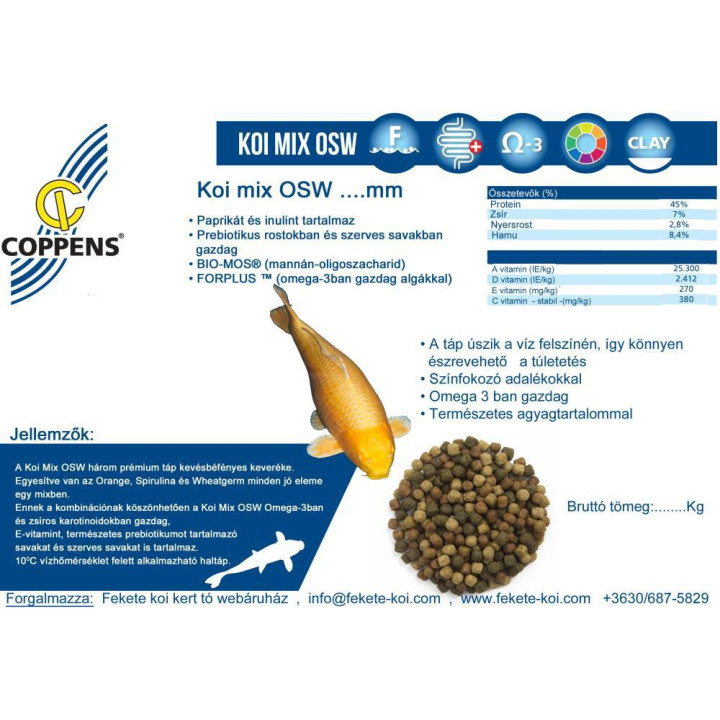 Hrana Coppens Koi  Mix OSW 6 mm  ( 2 kg )