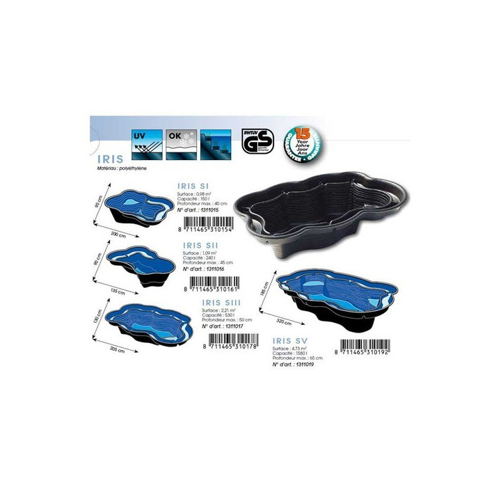 Bazin prefabricat de plastic IRIS SIII 530 L