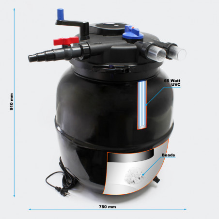 Set filtrare iaz subpresiune CPF 50000 (60 000) set 1. CTP 12000 + Furtun Spiralat 4m Dn32