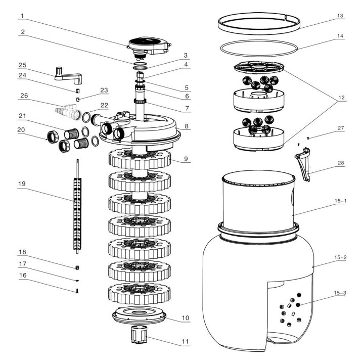 Filtru iaz sub presiune CPF 75000 (80 000) cu lampa UVC 55W