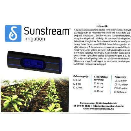 Bandă de picurare 8 mil 20cm pas, 1,2 l /h(100 m / tek) - fish-farm.ro