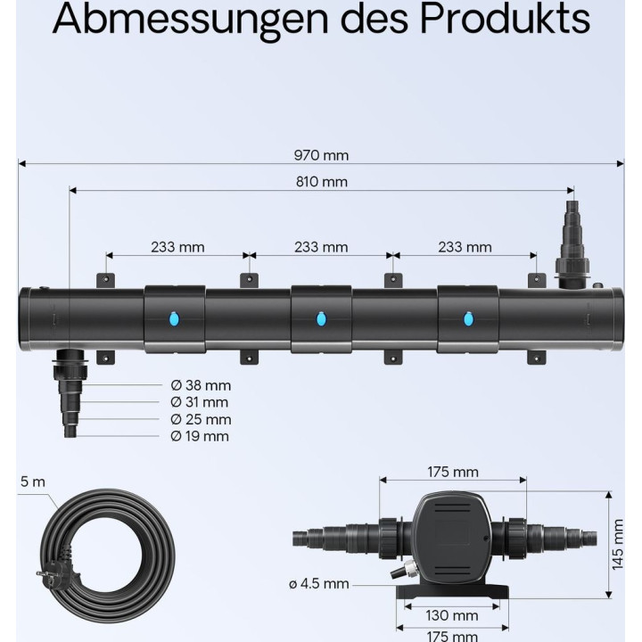 Sterilizator UV-C 72W cu autocuratare (CUV-272)