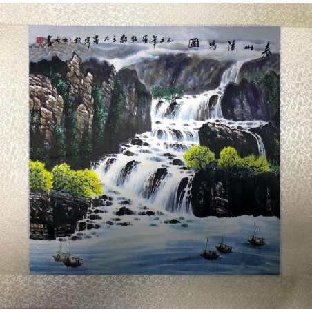 Rola de pânză tablou cu cascada 45x45cm - fish-farm.ro