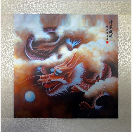 Rola de pânză tablou cu dragon 45x45cm  - fish-farm.ro