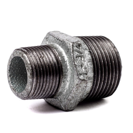 Niplu redus din fonta zincata 6/4"- 1" FE-FE - niplu, zincat