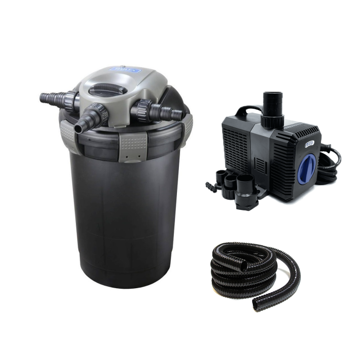 Set filtrare iaz subpresiune Hailea QF 10 (8000) cu lampa UVC 7W Set 1