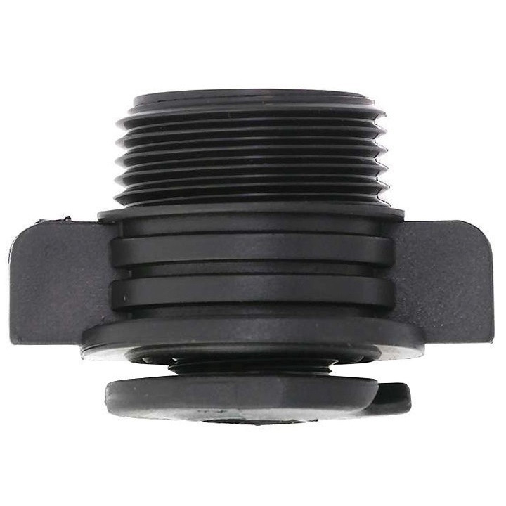 Robinet Layflat  1/2"FI - 3/4" FE negru din plastic. fish-farm.ro