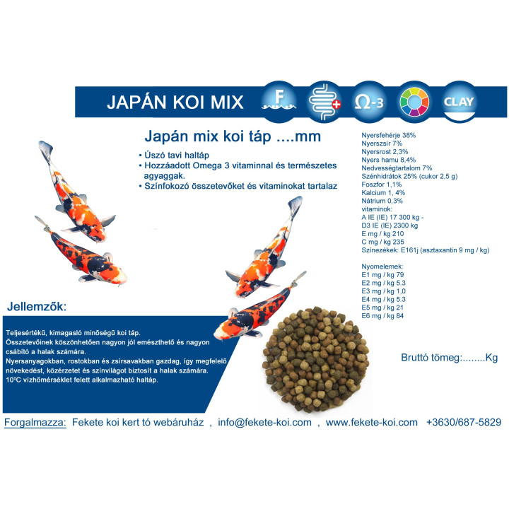 Koi Food Japonez Mix japonez plutitor 6mm (15Kg)