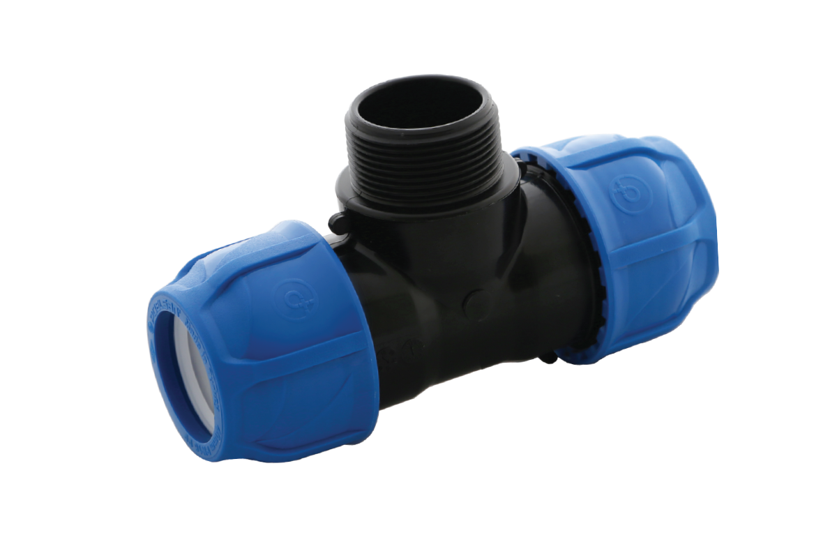 Teu compresiune Filet Exterior PEHD max. 16bar