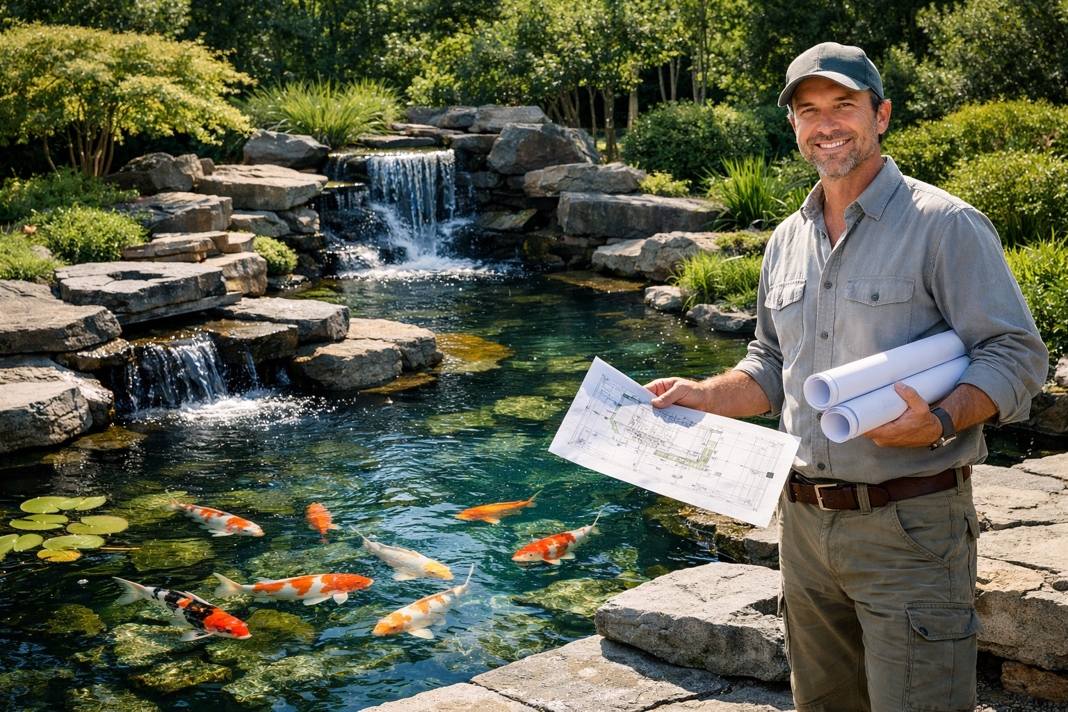 Construcții și amenajări iazuri de grădină